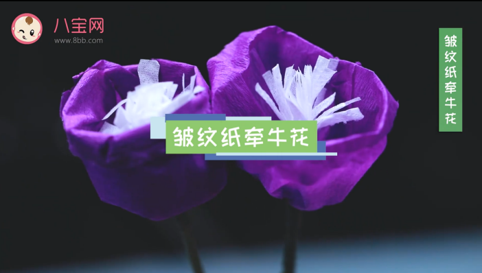 皱纹纸牵牛花视频教程 皱纹纸牵牛花做法步骤