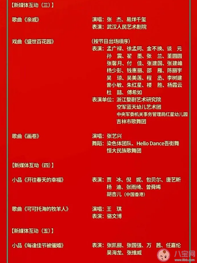 2021央视春晚节目单(官宣) 央视春晚明星嘉宾大全