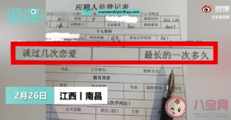 女子应聘人事被要求写恋爱经历是怎么回事 公司有权了解员工情感状况吗