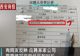 女子应聘人事被要求写恋爱经历是怎么回事 公司有权了解员工情感状况吗