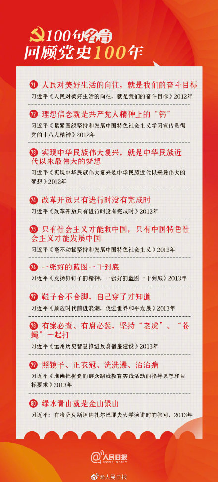 100句名言回顾党史100年 建党100周年名言大全