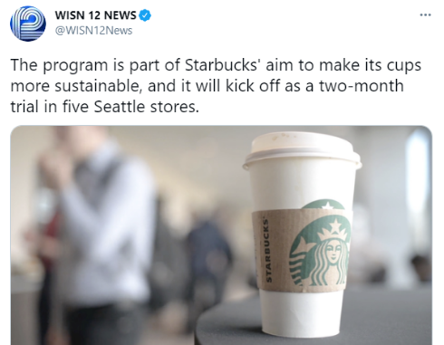 星巴克可重复使用杯子是怎样的 你赞同这种做法吗