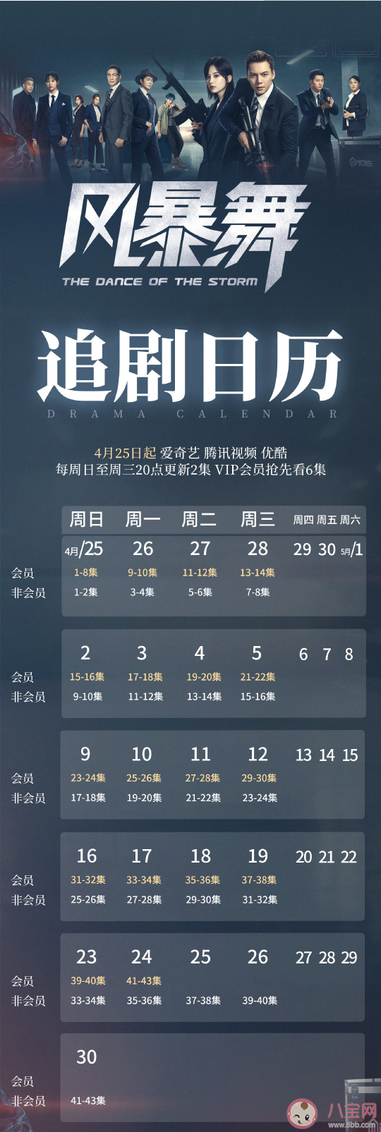 《风暴舞》追剧日历 《风暴舞》更新时间表