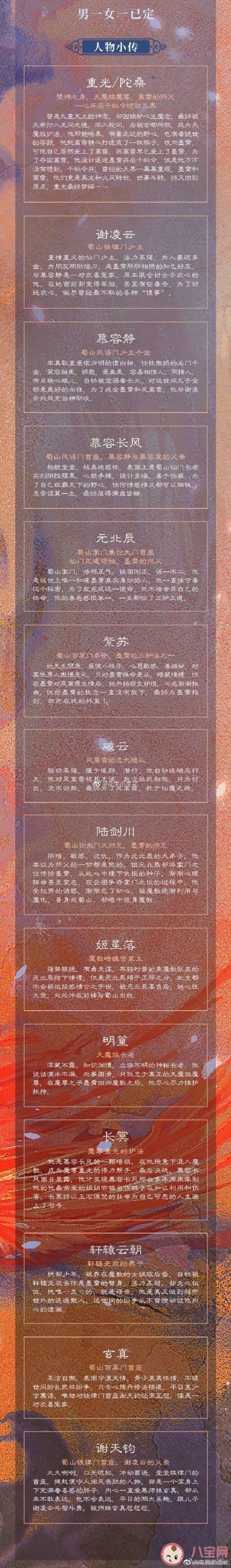 《千秋令》讲述了什么故事 《千秋令》各人物小传