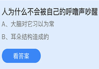 人为什么不会被自己的呼噜声吵醒 蚂蚁庄园今日5月29日答案