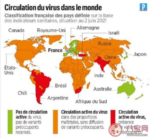 法国入境新规中国被分属橙色区域 绿色区域的是哪些国家