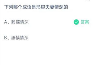下列哪个成语是形容夫妻情深的 最新蚂蚁庄园7月3日答案