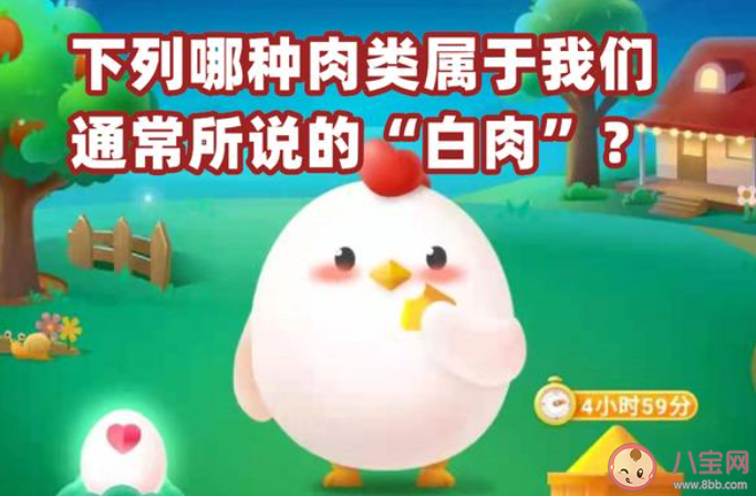 下列哪种肉类属于我们通常所说的白肉 蚂蚁庄园11月15日答案