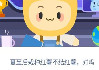夏至后栽种红薯不结红薯对吗 蚂蚁新村小课堂11月25日答案
