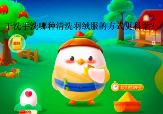 干洗手洗哪种清洗羽绒服的方式更科学 蚂蚁庄园1月14日正确答案
