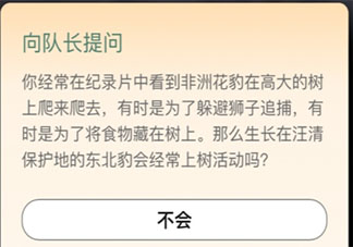 生长在汪清保护地的东北豹会经常上树活动吗 汪清保护地巡护答案