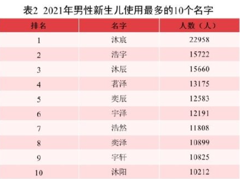 2021全国姓名报告 伟字为全国使用最多的单字名