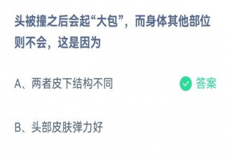 头被撞之后会起大包其他身体部位不会是因为什么 蚂蚁庄园3月24日正确答案
