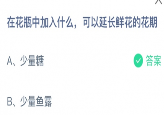 花瓶中加入什么可以延长鲜花的花期 蚂蚁庄园3月29日答案