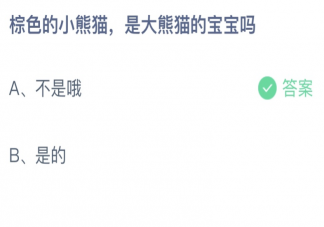 蚂蚁庄园棕色的小熊猫是大熊猫的宝宝吗 小课堂4月29日答案介绍
