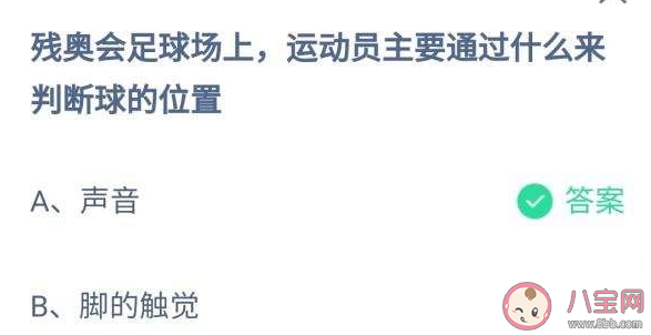 残奥会足球场上运动员通过什么来判断球的位置 蚂蚁庄园5月13日答案 残奥会足球场上运动员通过什么来判断球的位置 蚂蚁庄园5月13日答案