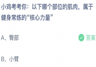以下哪个部位的肌肉属于健身常炼的核心力量 蚂蚁庄园5月19日答案最新