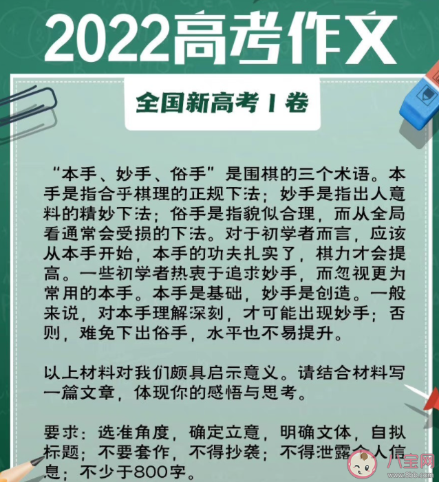 如何理解本手妙手俗手 作文题本手妙手俗手该怎么写 如何理解本手妙手俗手 作文题本手妙手俗手该怎么写