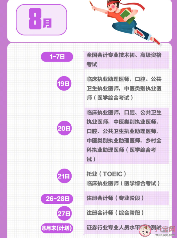 2022下半年考试日历 下半年重要考试安排