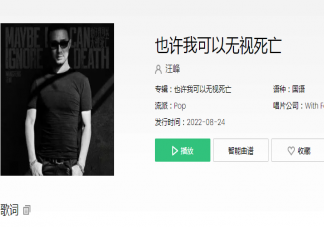 汪峰《也许我可以无视死亡》歌词是什么 《也许我可以无视死亡》完整版歌词在线听歌