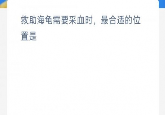 救助海龟需要采血时最合适的位置是尾部还是颈部 蚂蚁森林神奇海洋10月25日答案
