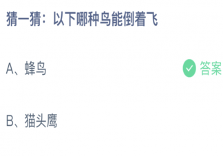 以下蜂鸟和猫头鹰哪种鸟能倒着飞 蚂蚁庄园10月27日答案最新