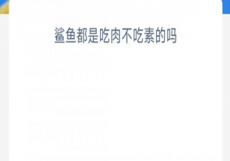 神奇海洋10月31日答案 鲨鱼都是吃肉不吃素的吗