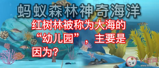 蚂蚁森林红树林被称为大海的幼儿园是因为什么 神奇海洋11月18日答案
