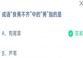 蚂蚁庄园成语良莠不齐中的莠指的是什么 11月24日答案