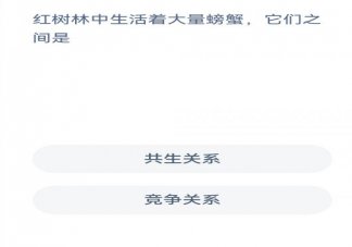 蚂蚁森林红树林中活着大量螃蟹它们之间是什么关系 神奇海洋12月7日答案