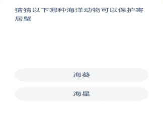 蚂蚁森林哪种海洋动物可以保护寄居蟹 神奇海洋12月10日答案