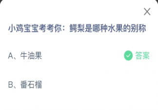 鳄梨是哪种水果的别称 蚂蚁庄园12月14日答案介绍