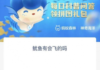 鱿鱼有会飞的吗 神奇海洋12月22日答案