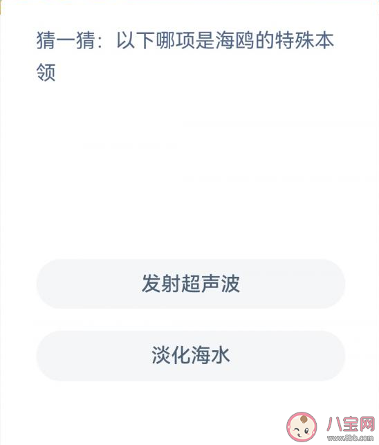 蚂蚁森林以下哪项是海鸥的特殊本领 神奇海洋12月30日问题答案