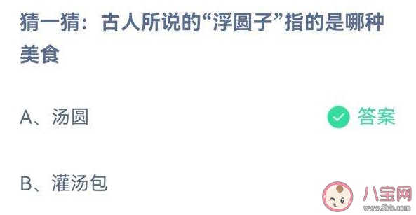 古人所说的浮圆子指的是哪种美食 蚂蚁庄园2月5日答案介绍