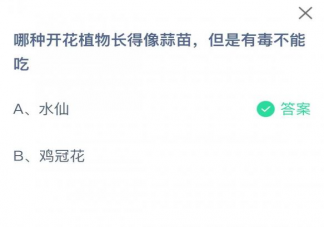 哪种开花植物长得像蒜苗但有毒不能吃 蚂蚁庄园2月26日答案