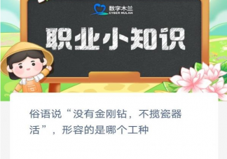 俗语说没有金刚钻不揽瓷器活形容的是哪个工种 蚂蚁新村3月10日答案