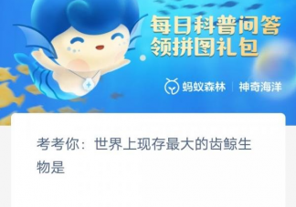 世界上现存最大的齿鲸生物是 神奇海洋3月10日答案
