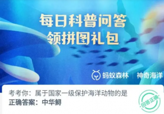 属于国家一级保护海洋动物的是 神奇海洋3月27日答案