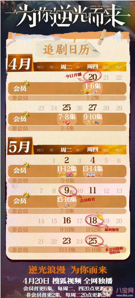 《为你逆光而来》追剧日历 《为你逆光而来》人物设定介绍 《为你逆光而来》追剧日历 《为你逆光而来》人物设定介绍