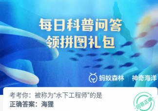 被称为水下工程师的是哪种动物呢 神奇海洋4月23日答案