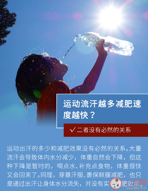运动流汗越多减肥越快吗 出汗和减肥效果有关吗 运动流汗越多减肥越快吗 出汗和减肥效果有关吗