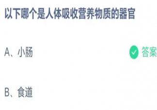 以下哪个是人体吸收营养物质的器官 蚂蚁庄园5月31答案