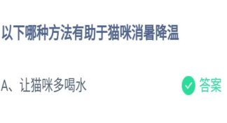 以下哪种方法有助于猫咪消暑降温 蚂蚁庄园6月17日答案