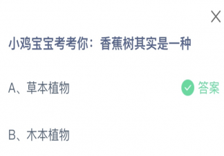 香蕉树其实是一种什么植物 蚂蚁庄园6月30日答案