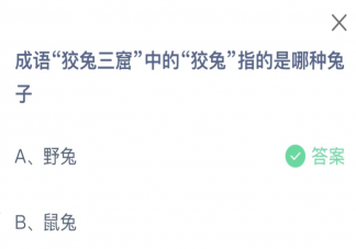 蚂蚁庄园狡兔三窟中的狡兔指的是哪种兔 小课堂7月11日答案