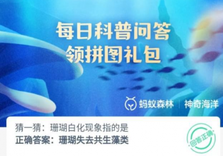 猜一猜珊瑚白化现象指的是什么 神奇海洋8月2日答案
