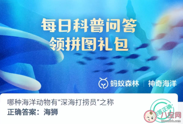 哪种海洋动物有深海打捞员之称 神奇海洋11月23日答案