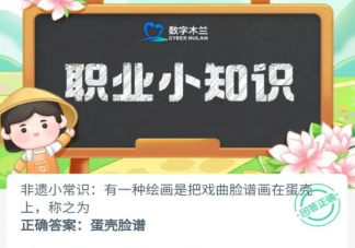 有一种绘画是把戏曲脸谱画在蛋壳上称之为 蚂蚁新村1月12日答案